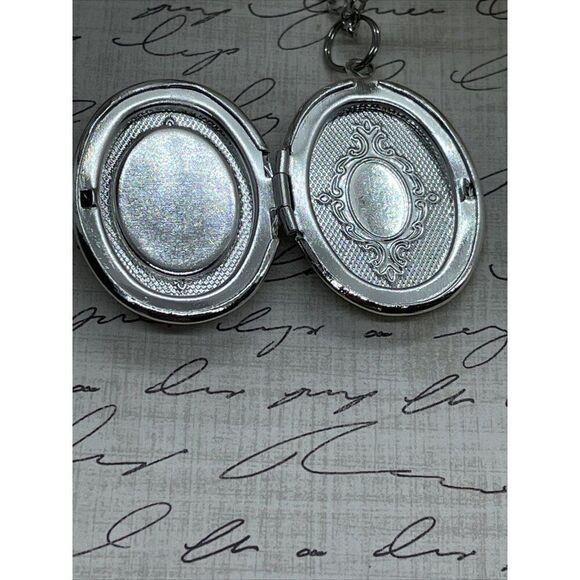 BLUE Rose White Mothers Day Cameo Locket Silver Easter Daughter Gift Wedding - Picture 6 of 10